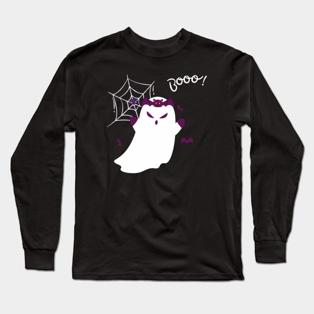 Ghost Boo Long Sleeve T-Shirt by ErradiDesigner